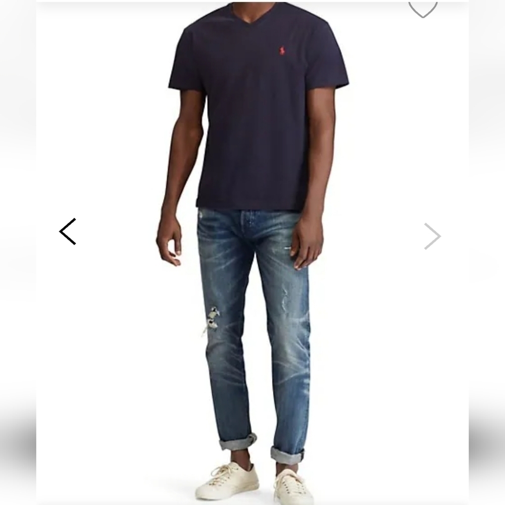 RALPH LAUREN CLASSIC FIT MEN'S V NECK COTTON JERSEY TEE SHIRT